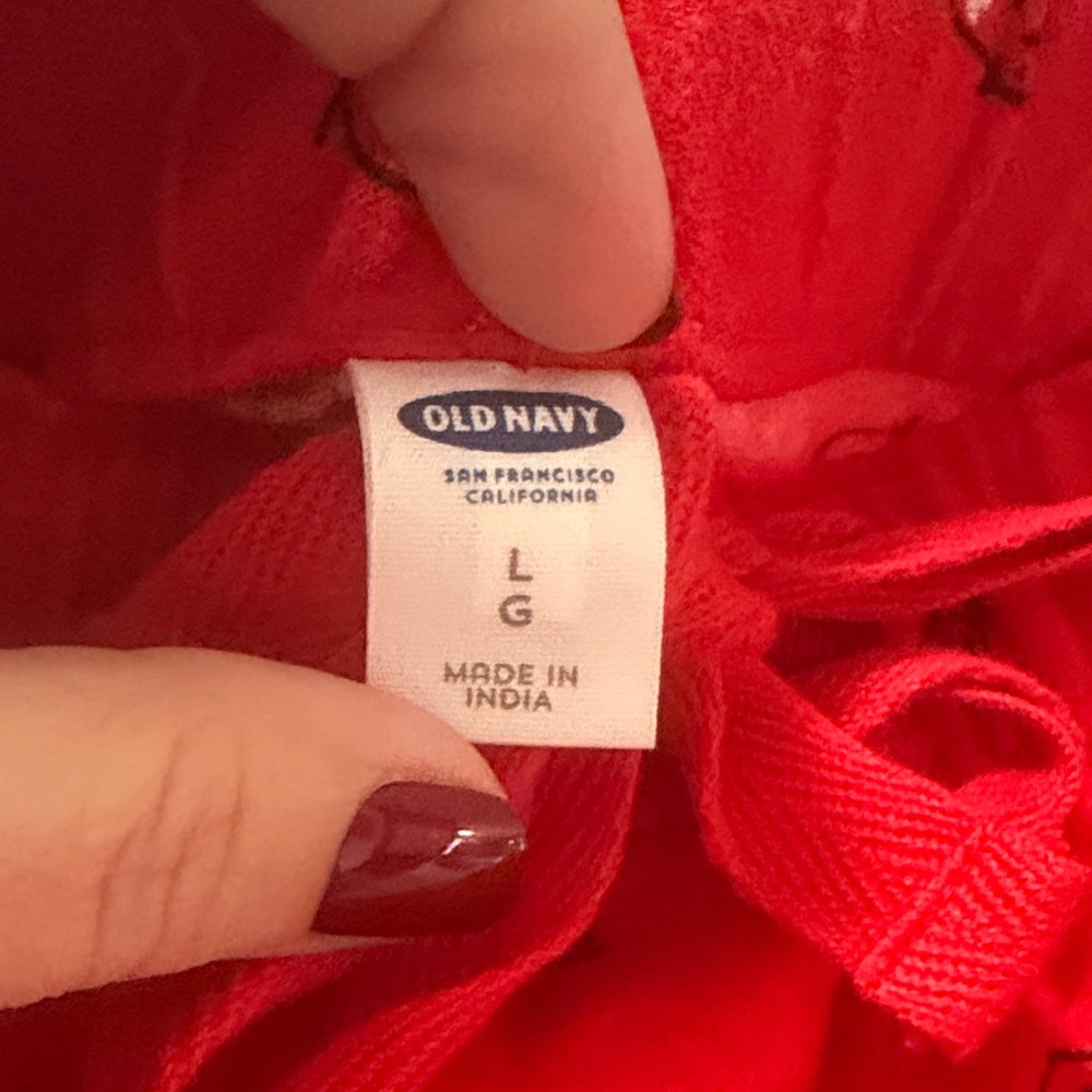 Old Navy 100% Cotton Red Flannel Pajama Bottoms With Penguins and Hearts - Picture 2 of 4